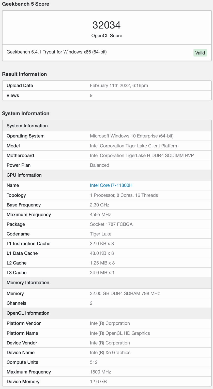 英特爾 Arc 筆記本獨(dú)顯現(xiàn)身 Geekbench：512 EU，12.6 GB 顯存