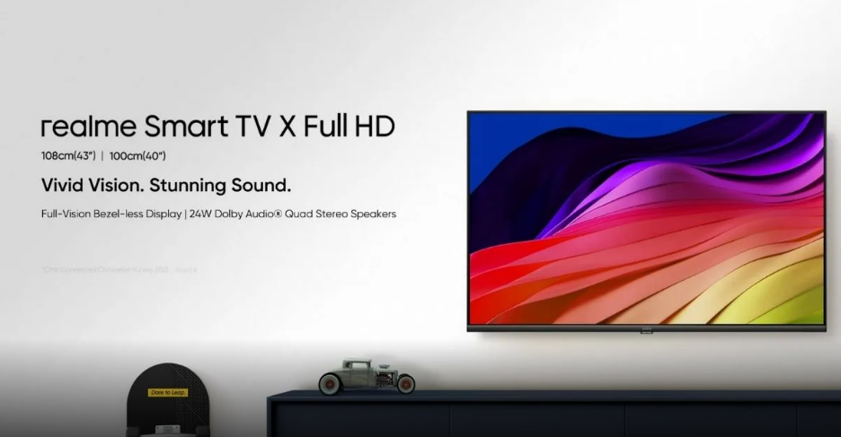 Realme Smart TV X 電視參數(shù)曝光：43/40 英寸 1080p，24W 揚聲器